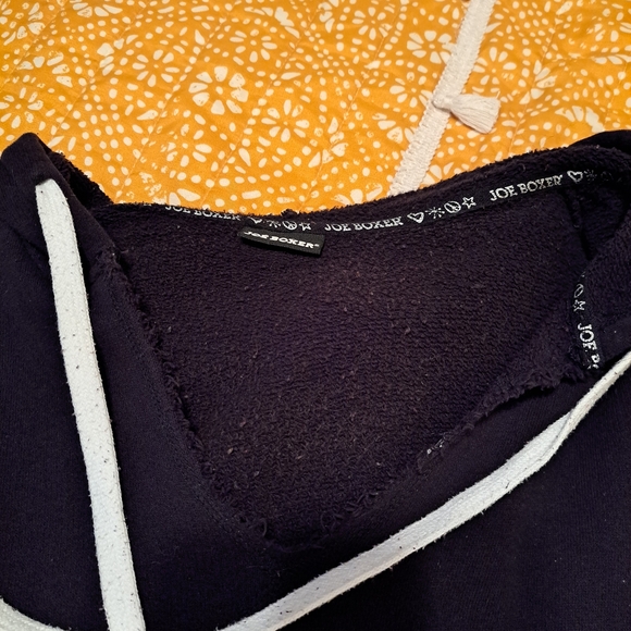 Joe Boxer Black Sweatshirt with White Drawstring,measurements listed - Picture 5 of 9